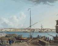 Paterssen Benjamin View of the English Embankment from Vasilyevsky Island 2nd section  - Hermitage